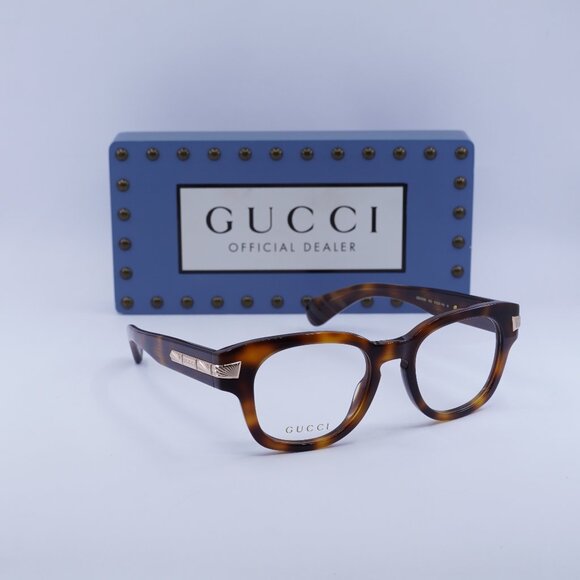 Gucci GG1518O 002 Square Eyeglasses 51mm - Havana - Picture 1 of 10